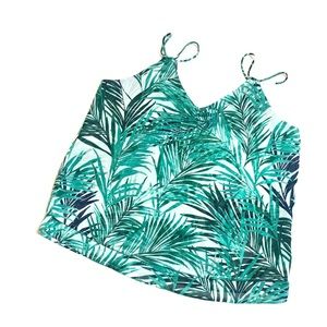 ANN TAYLOR LEAF PRINT SHEER TANK TOP